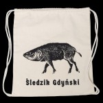 biały bawełniany plecak ze śledzikiem 