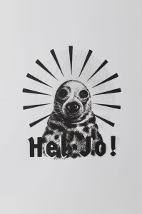 Foka z Helu grafika  na białym tle